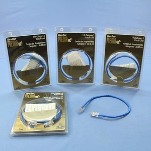 Leviton 52454-1R Blue Cat5 1ft Ethernet Cable Patch Cords Network Cat5 5-Pack - Picture 1 of 5