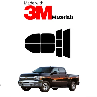 Tinte de ventana precortado para Chevrolet Slvrdo 1500 4 puertas 07-13 cerámica hecho con 3M Foto 1 de 4