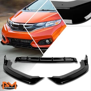 For 18-20 Honda Fit Gloss Black Front Bumper Body Kit Lower Splitter Spoiler Lip - Picture 1 of 8