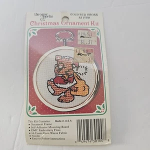 The New Berlin Santa Bear Gold Counted Cross Stitch Christmas Ornament Kit NEW - Picture 1 of 2