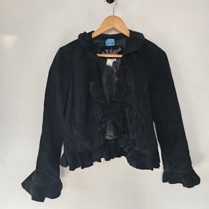 Y2K Live A Little Suede Flare Jacket Small - Picture 1 of 5