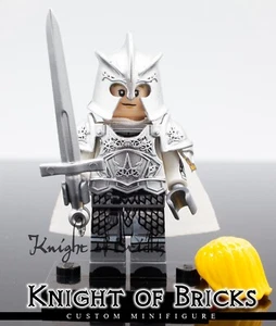 MASSGESCHNEIDERTE Minifigur Herr des Rings Gondor Knight 11 gelbes Haar Brustschild - Bild 1 von 4