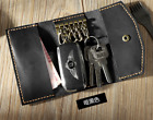 key bag case chain box genuine Cow Leather Pouch Customize handmade black Z721