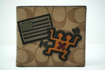 Coach Men’s Keith Haring Signature with Patches Double Billfold Wallet F66591 - Image 1 of 4