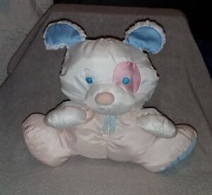Vintage Fisher Price Puffalump #1356 PUPPY Dog Baby Plush Rattle Toy 1988