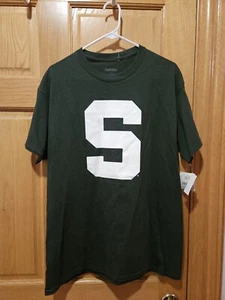 NWT Vintage Michigan State Spartans Block S T-Shirt Mens Large - Picture 1 of 4