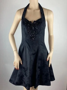 Vintage 80s 90s Y2K Black JUMP Prom Cocktail Whimsigoth Fairy Mini Dress 5/6  Sm - Picture 1 of 8