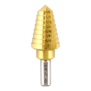 NEW 9/16" to 1" Step Drill Bit M2 Tin Coated shank UNIBIT HSS Straight Flute USA - Picture 1 of 1