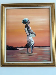 Litografía sobre lienzo Elaine Dungill mujer africana preferencia personal - Imagen 1 de 12