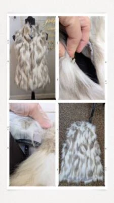 Chaleco Casa Blanca Mercado Negro Crudo con Piel Natural Tostado Talla Xs Foto 1 de 3