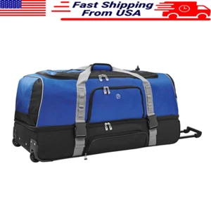 36in Rolling Duffel Bag Drop-Bottom Storage Wheels Trolley Handle Travel New - Picture 1 of 12