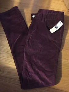 NWT 12 R Gap Kids1969 Straight Purple Corduroy Pants superlastic w/ adj waist - Picture 1 of 4