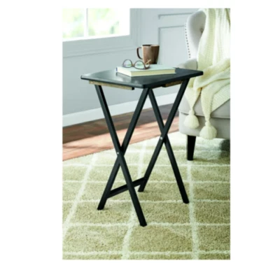 Mainstays Juego de Mesa Bandeja TV Plegable Negra 5 Piezas, 19 x 15 x 26 Pulgadas (Negro) Foto 1 de 4