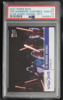 2021 Topps Now Visions 星球大战 #3 勇士队第九绝地武士 PSA 10 — 第 1/2 张图片