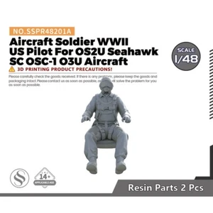 Soldado de avión 1/48 Segunda Guerra Mundial piloto de EE. UU. para avión OS2U Seahawk SC OSC-1 O3U - Imagen 1 de 3