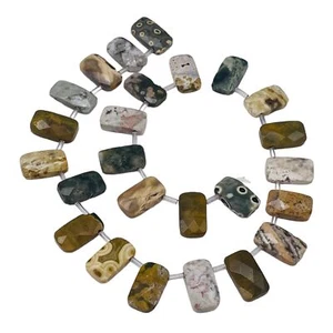 Ocean Jasper Faceted Pendant Bead STRAND! | 18x10x5mm | 25 Beads | - Picture 1 of 10