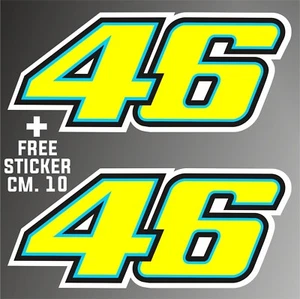 aufkleber NUM. 46 Valentino Rossi Doctor Moto Auto Aufkleber + 1 GRATIS STICKER CM. 10 - Bild 1 von 3