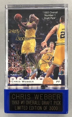 Chris Webber 1993 #1 selección general del draft The Score Board tinta automática/3000 con certificado de autenticidad Foto 1 de 3