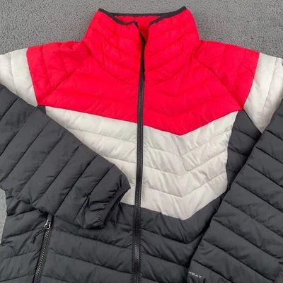 Chaqueta Columbia para mujer XL negra roja en polvo Lite II Omni Heat Puffer aislada Foto 1 de 4