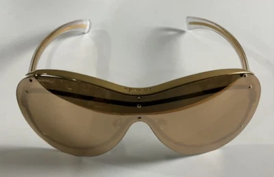Gafas de sol Chanel oro 18K aviador/escudo - marrón/beige degradado con estuche - ¡Raras! Foto 1 de 4
