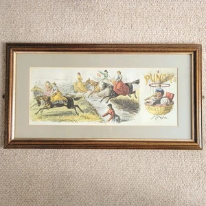 Gerahmter Druck - Punch Pocket Book 1864 A ziemlich Fast Steeple Chase by John Leech - Bild 1 von 19