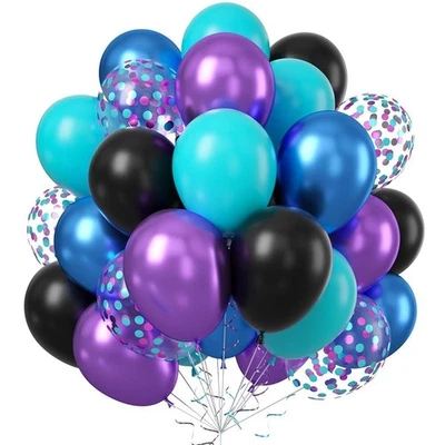 Globos metálicos de 12 pulgadas azul púrpura verde azulado, 60 piezas para decoración de fiestas Foto 1 de 4