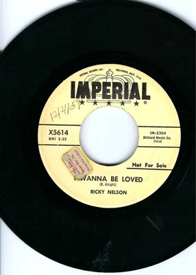 RICKY NELSON- "I WANNA BE LOVED"/"MIGHTY GOOD"- IMPERIAL 5614- PROMO - Image 1 of 2
