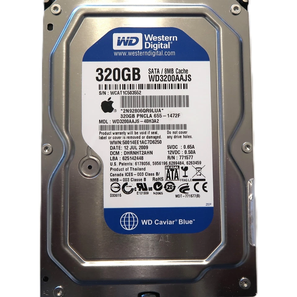 WD WD3200AAJS-40H3A2 DHRNHT2AHN (WCAT) Thailand 3.5" 320gb Sata HDD JUL/2009 - Image 1 of 1