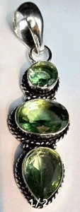 Prasiolite/Green Amethyst Sterling Silver Pendant - Picture 1 of 3