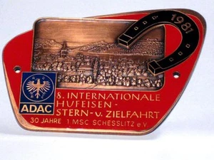 German ADAC Car Badge 1981 Schesslitz for vintage german Cars like Porsche VW  - Picture 1 of 4