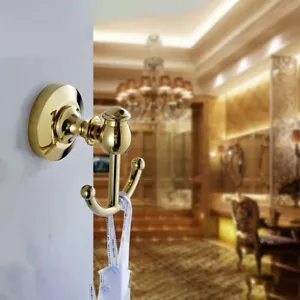 Gancho para toalla de baño montado en la pared de latón color dorado mba161 - Imagen 1 de 7