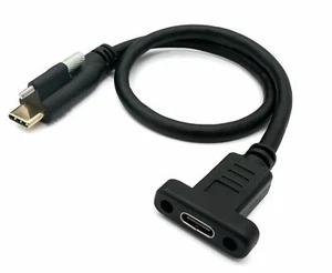 USB 3.1 Cable 30 CM Type C Plug Socket To Jack Screw Adapter IN - Zdjęcie 1 z 4