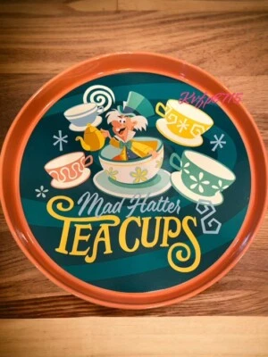 Disney Sombrerero Loco Alicia en el País de las Maravillas Sombrerero Loco Tazas de Té Plato/Bandeja Pascua Lindo Foto 1 de 3