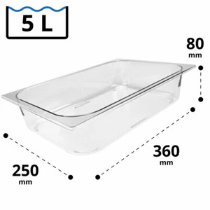 Eisbehälter 5 Liter 360 x 250 x 80 mm Transparent Eiscafe Eisschale Eisvitrine - Bild 1 von 5