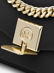 BOLSO BANDOLERA MICHAEL KORS LITA ICÓNICO NEGRO MEDIO DORADO LOGO LOVE PERFECT - Imagen 1 de 5
