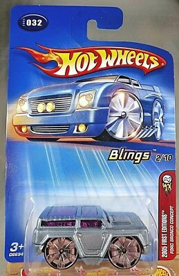 2005 Hot Wheels #32 First Editions Blings 2/10 FORD BRONCO CONCEPT Gray w/Blings - Image 1 of 4