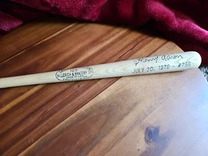 HILLERICH & BRADSBY LOUISVILLE SLUGGER HENRY AARON MINI BATE Homerun Record #755 - Imagen 1 de 5