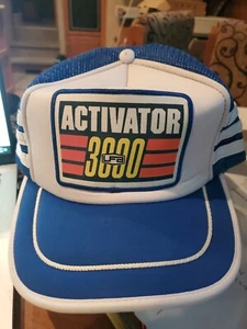 Three Stripe Trucker Mesh Snapback Hat-Activator 3000 Cap Hat Vintage - Picture 1 of 3