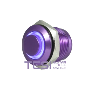 Tesi FILO 16MM LED Momentary Push Button Guitar Kill Switch Purple w/Blue LED - Picture 1 of 5