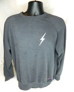 Aviator Nation Classic Bolt Relaxed Fit Crewneck Gray Sweatshirt Size Large - Picture 1 of 9