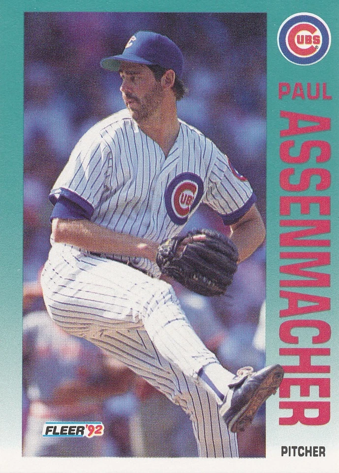 Paul Assenmacher 1992 Fleer #375 Chicago Cubs Baseball Card - Image 1 of 1