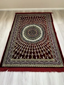 Middle Eastern Traditional Floor Rug Predominantly Red In Colour Free Post Aus - Picture 1 of 4