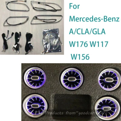 LED Air Vent Outlet For Mercedes-Benz A/CLA/GLA W176 W117 W156 Ambient Light 10* - Image 1 of 4