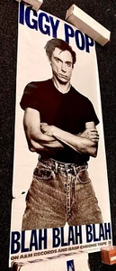 IGGY POP - BLAH BLAH BLAH - HUGE PROMO POSTER - 1986 PROMO ORIGINAL VINTAGE - Picture 1 of 3