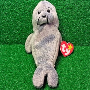 NUEVO Juguete de peluche Ty Beanie Baby resbaladizo The Seal retirado - MWMT - Envío gratuito - Imagen 1 de 12