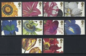 JUEGO DE 10 PINTURAS DE FLORES DE GRAN BRETAÑA 2003 LITOGRAFÍA SIN MONTAR COMO NUEVO, SIN MONTAR O NUNCA MONTADO - Imagen 1 de 1