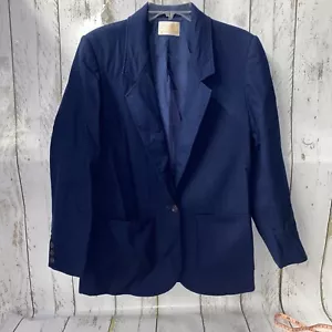 Vintage Pendleton Sakko Damen 12 Anzug Blazer dunkelblau 100% Schurwolle USA MÄNGEL - Bild 1 von 10