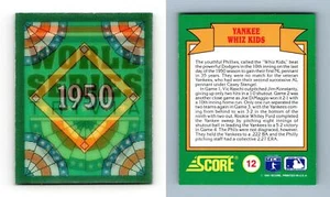 Yankee Whiz Kids 1950 #12 Score 1991 Baseball Magic Motion Trivia Trading Card - Picture 1 of 1