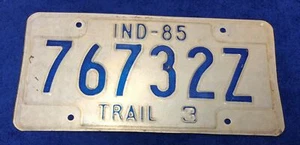 1985 Indiana Trail 3 License Plate, 76732 Z - Picture 1 of 2