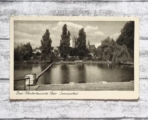 AK Bad Klosterlausnitz Sommerbad Kirche Ausflug Postkarte Ansichtskarte Deko alt - Picture 1 of 2